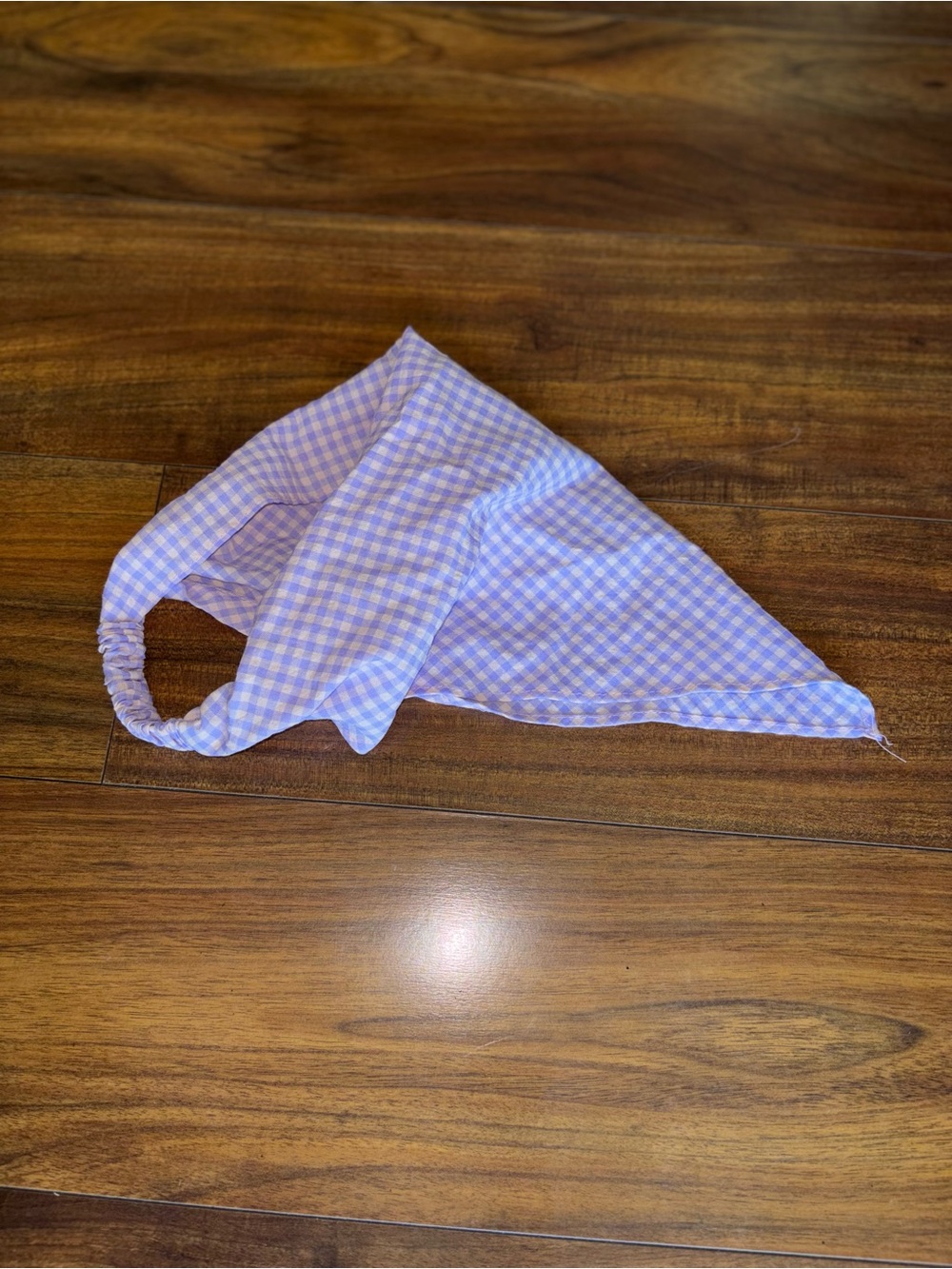 Lavender and Pink Gingham Headscarf